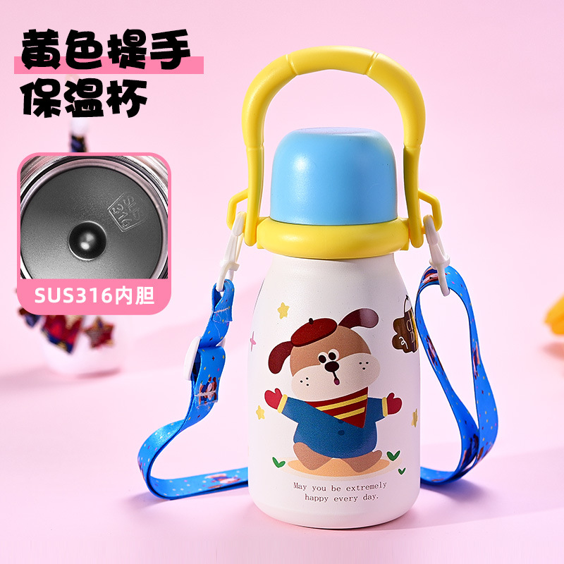 New 316 stainless steel large capacity thermos cup, stylish design, suitable for women and children, creative and portable, perfect for three different drinking needs. - Ảnh 5